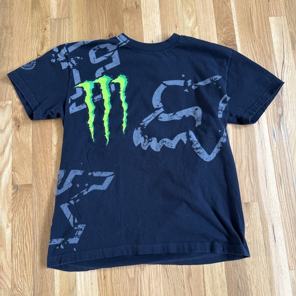 Fox Racing‎ x Monster Energy Collab Tee Black L Motocross Ricky Carmichael #4